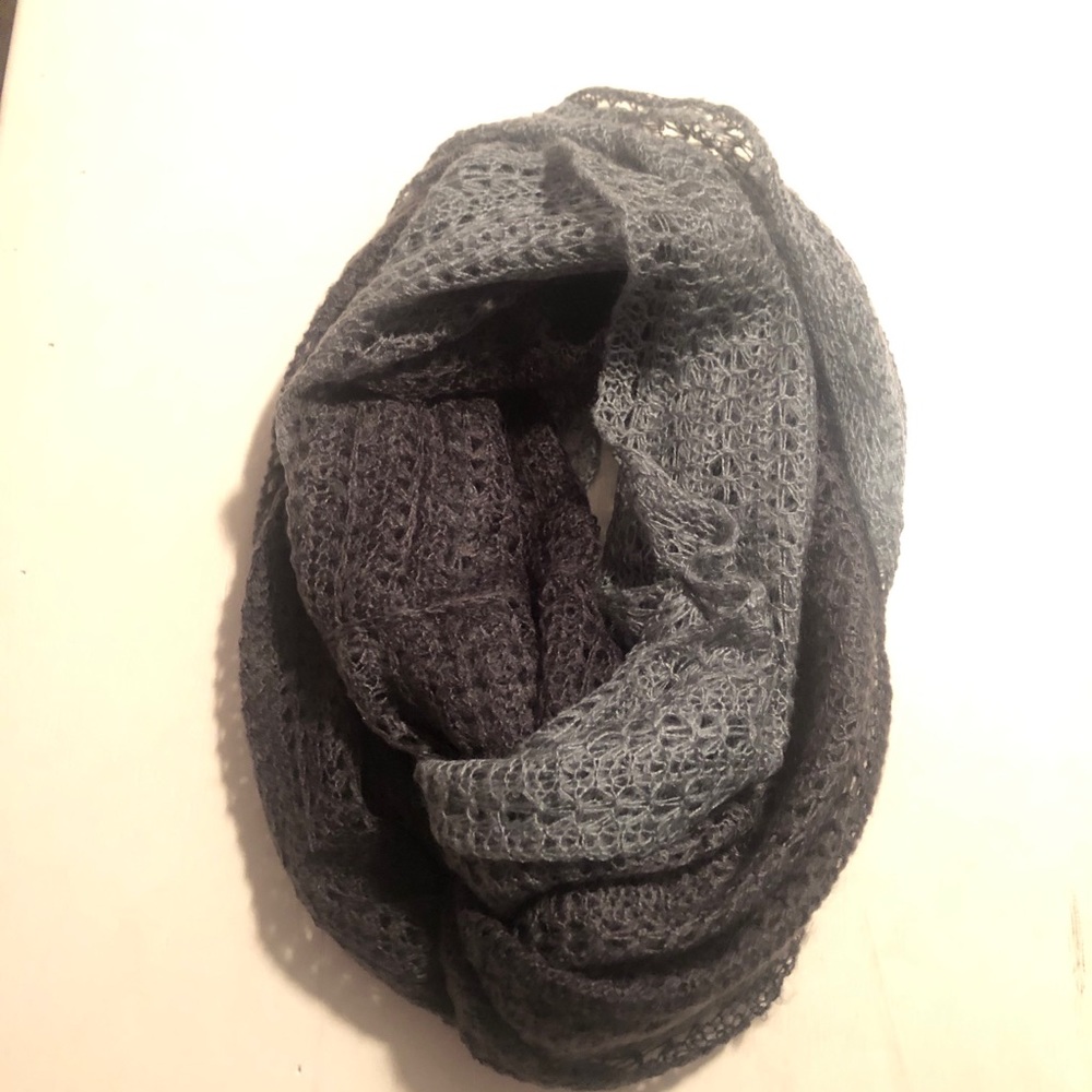 Gray ombré knit infinity scarf